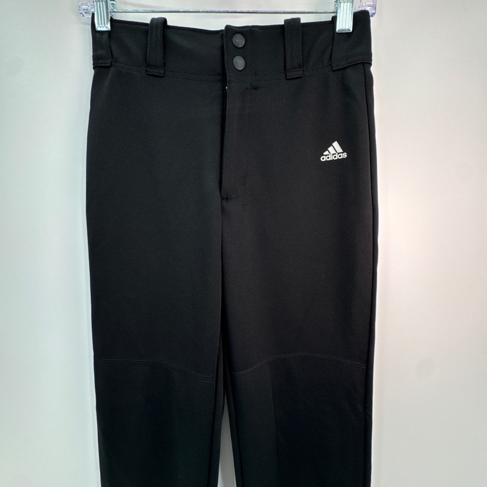 Adidas Baseball Pant Youth Medium Black Softstretch Athletic Mid Rise Sportswear - Picture 12 of 13